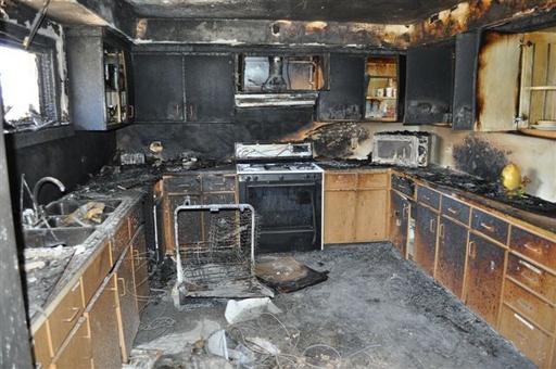 Kitchen Totally Destroyed by Fire