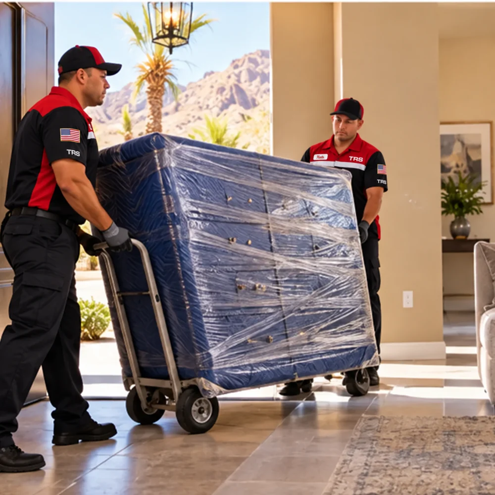Trademark Restoration Services technicians returning protected household contents